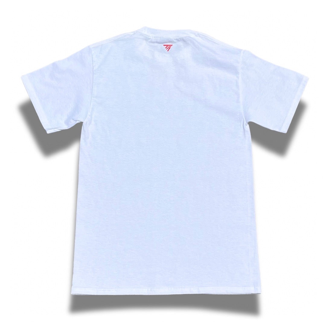 “TOP FLOOR NETWORK” CORE TEE (WHITE & RED)