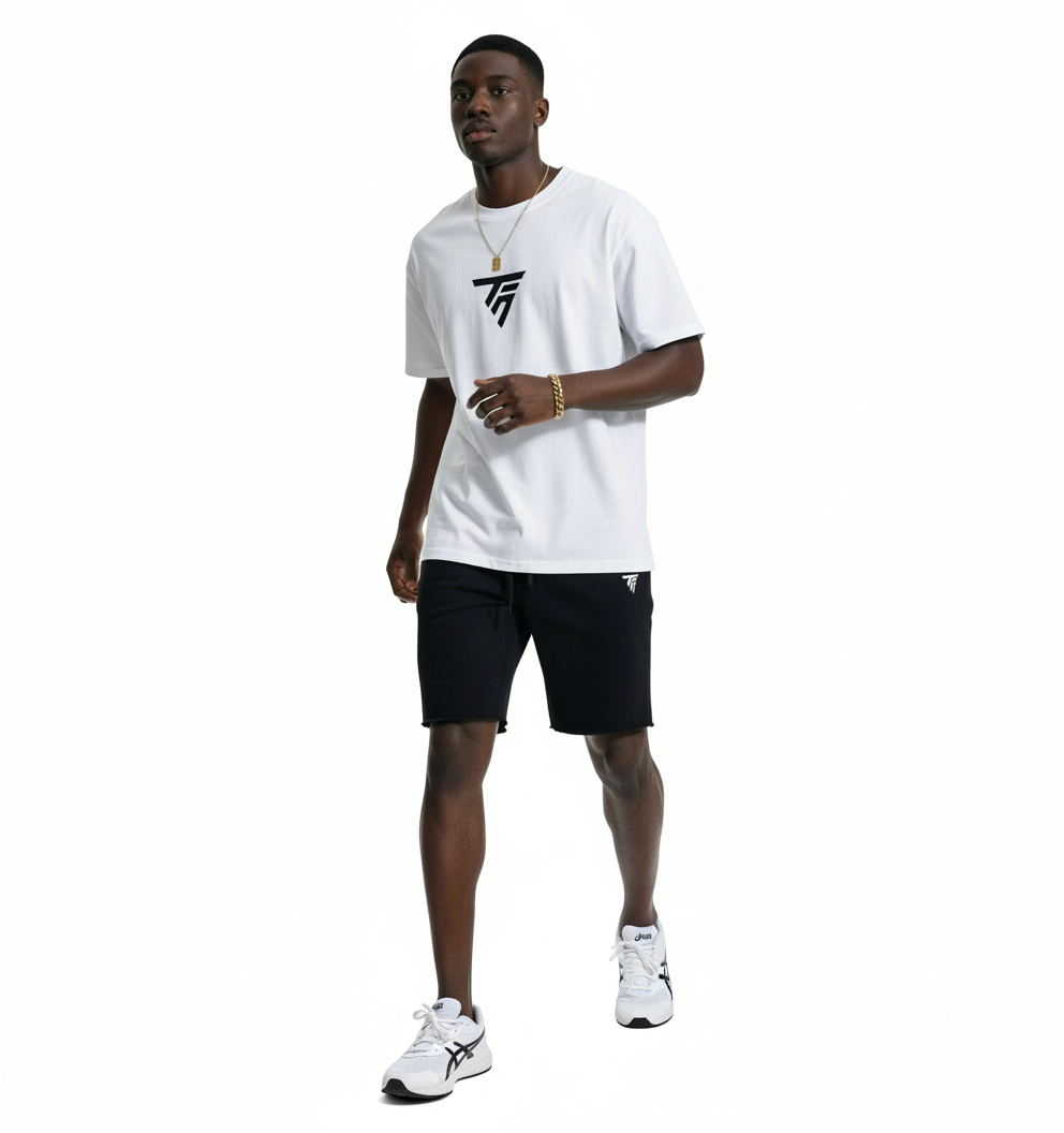 “SYMBOLISM” HEAVYWEIGHT RAW EDGE SHORTS